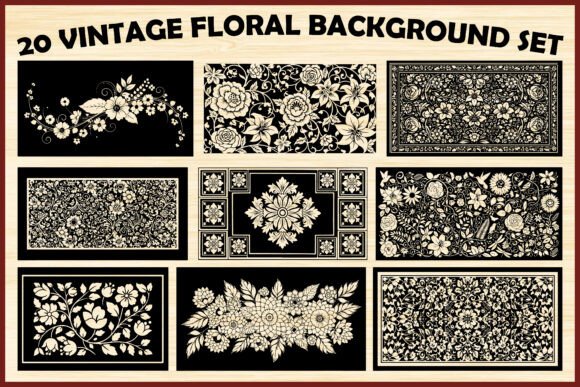 20 Vintage Floral Background Bundle Graphics and Illustrations Review