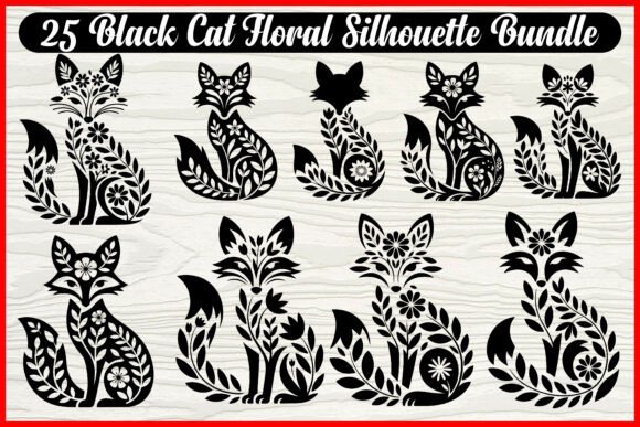 25 Floral Fox Silhouette SVG Bundle: Graphics and Illustrations for Branding
