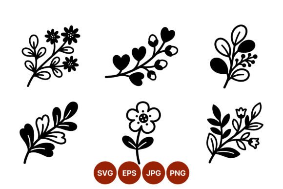 Black and White Floral Branches Graphics and Illustrations Review