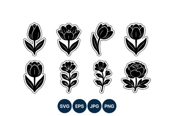 Black and White Floral Vector Art: Graphics and Illustrations for Editorial Polish