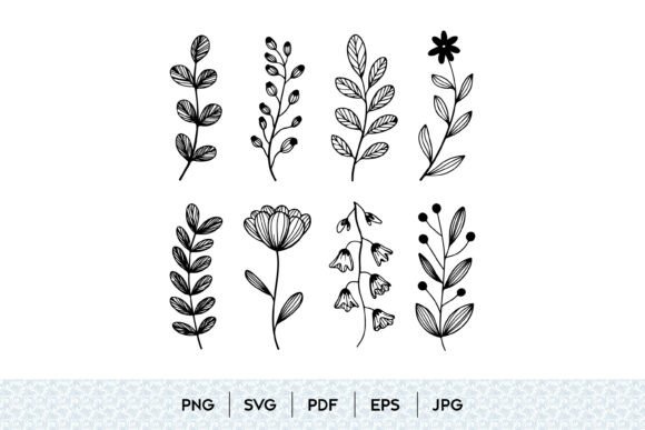 Botanical Floral Elements SVG Bundle: Graphics and Illustrations for Sellers