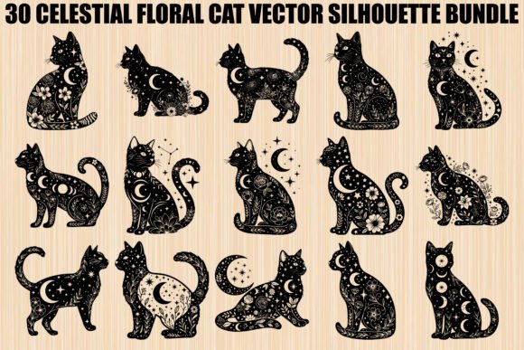 Celestial Floral Cat Silhouette Bundle Review