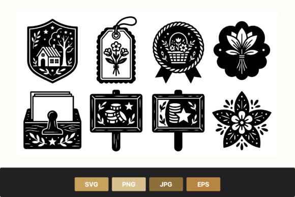 Floral Badge and Tag Vector Set Review