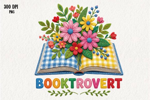 Floral Booktrovert Reading Lover PNG Graphics and Illustrations Review