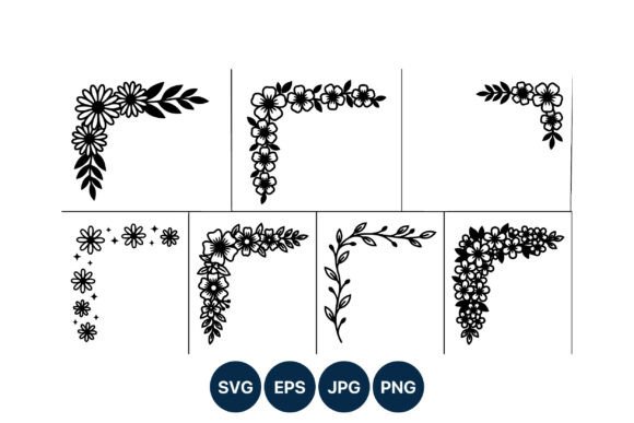 Floral Corner Vector Black and White Graphics and Illustrations Review