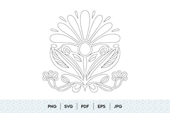 Floral Folk Art Design Graphics and Illustrations Review