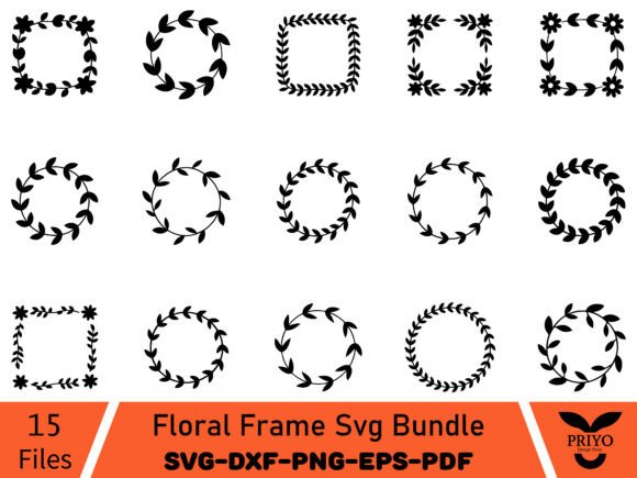 Floral Frame Svg Bundle Graphics and Illustrations Review
