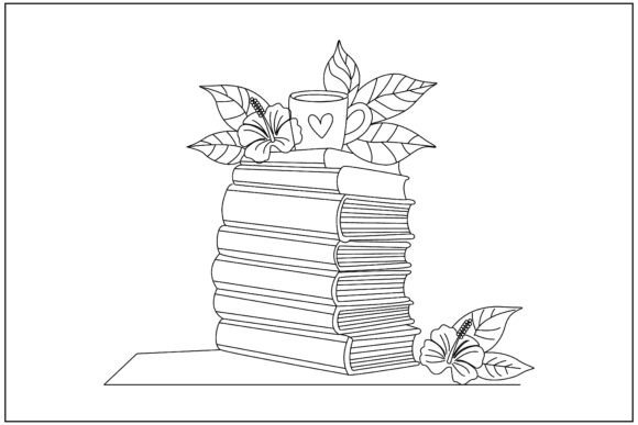 Floral Hardcover Books Line Art Graphics and Illustrations Review
