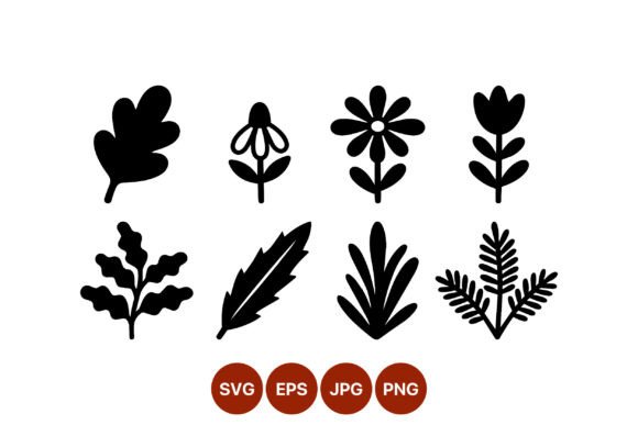 Floral Leaves and Blossom Vector Graphics for Illustrations