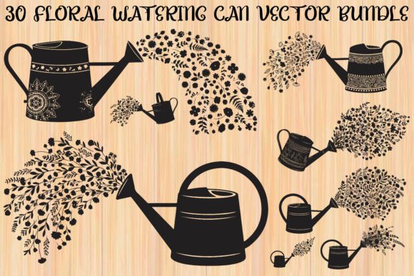 Floral Watering Can Design Bundle: Graphics and Illustrations Review
