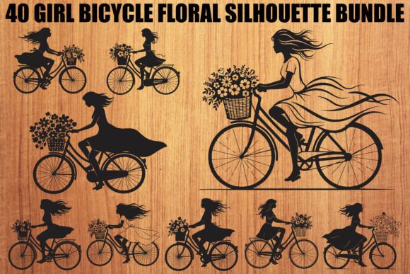 Girl Bicycle Floral Bundle: Graphics and Illustrations for Brand Storytelling