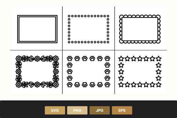 Hand Drawn Black White Floral Frame Graphics and Illustrations Review