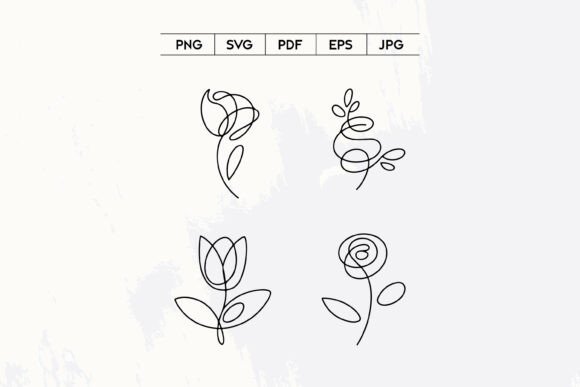 Minimal Floral Line Art Set Design Style Graphics and Illustrations