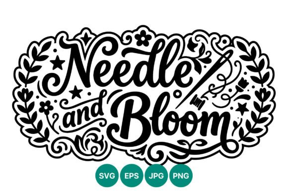 Needle and Bloom Floral Sewing Vector Graphics and Illustrations Review